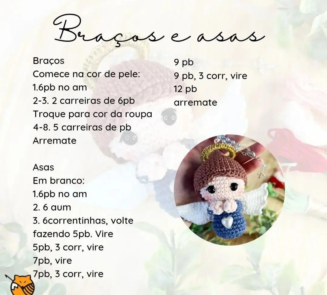 Receita gratuita de anjinho para chaveiro e lembrancinhas