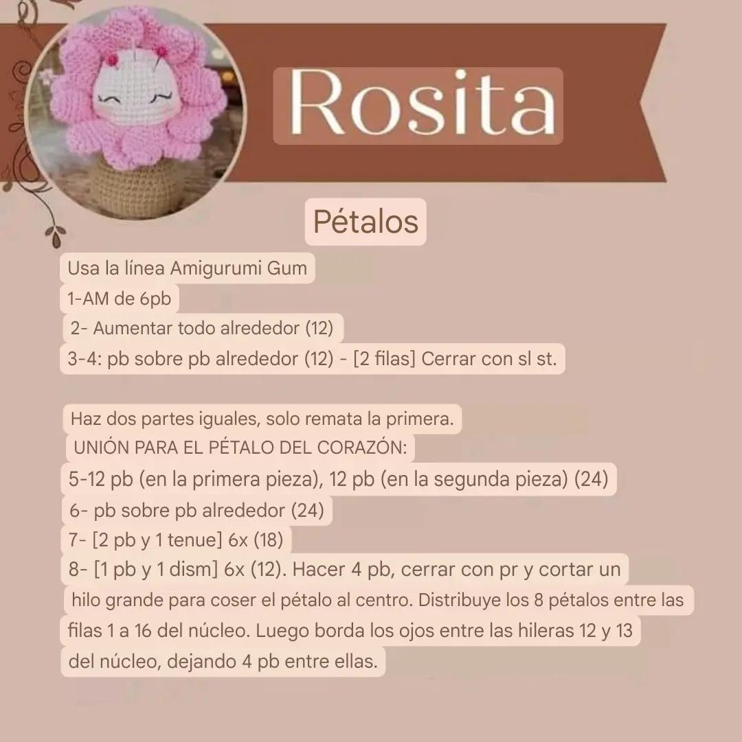 Rosita la flor porta alfileres Receta gratis
