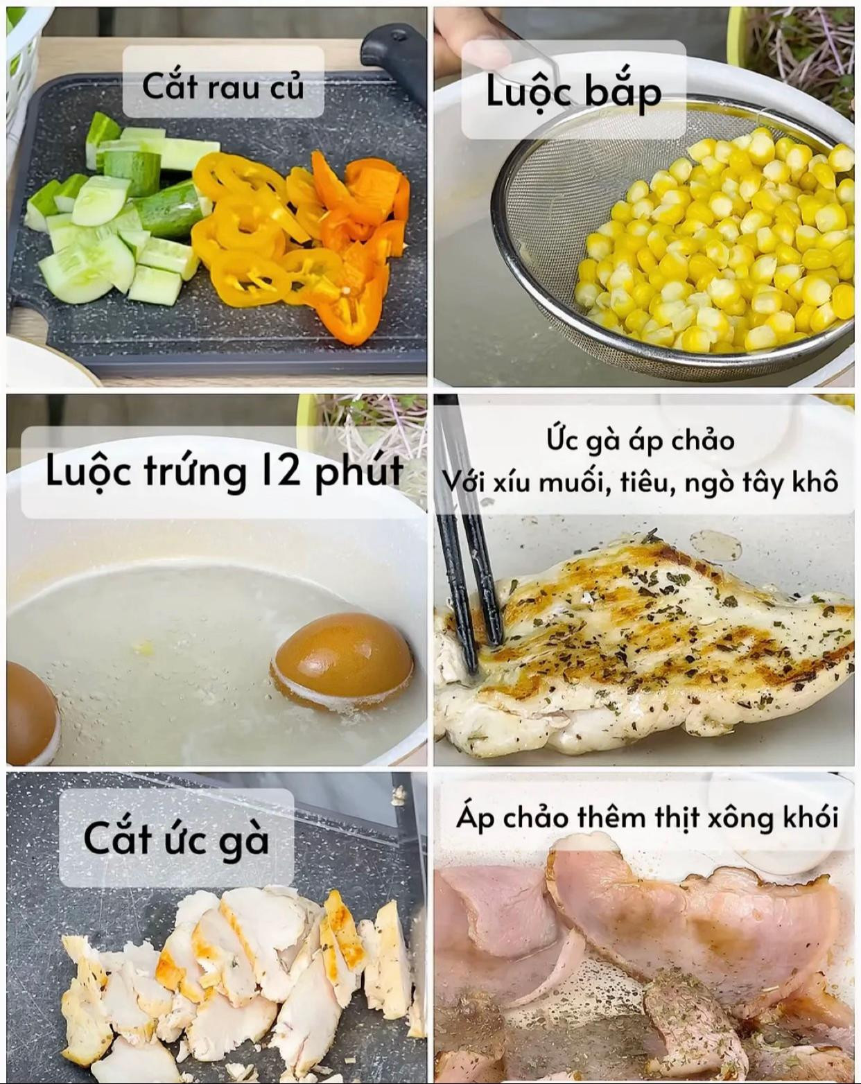 Salad Tươi Mát: Thịt Xông Khói và Trứng Gà