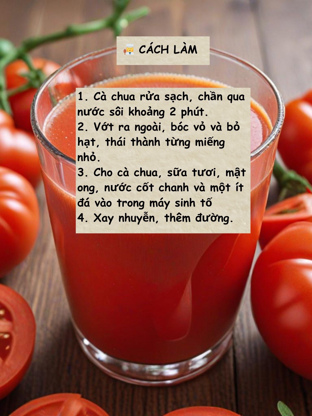 Sinh Tố Cà Chua Tươi Mát Tăng Cường Sức Khỏe