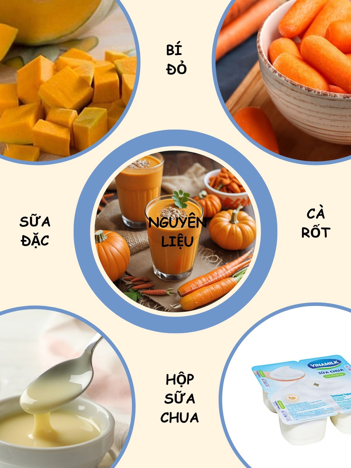 Sinh Tố Cà Rốt Bí Đỏ Tươi Mát Mùa Hè