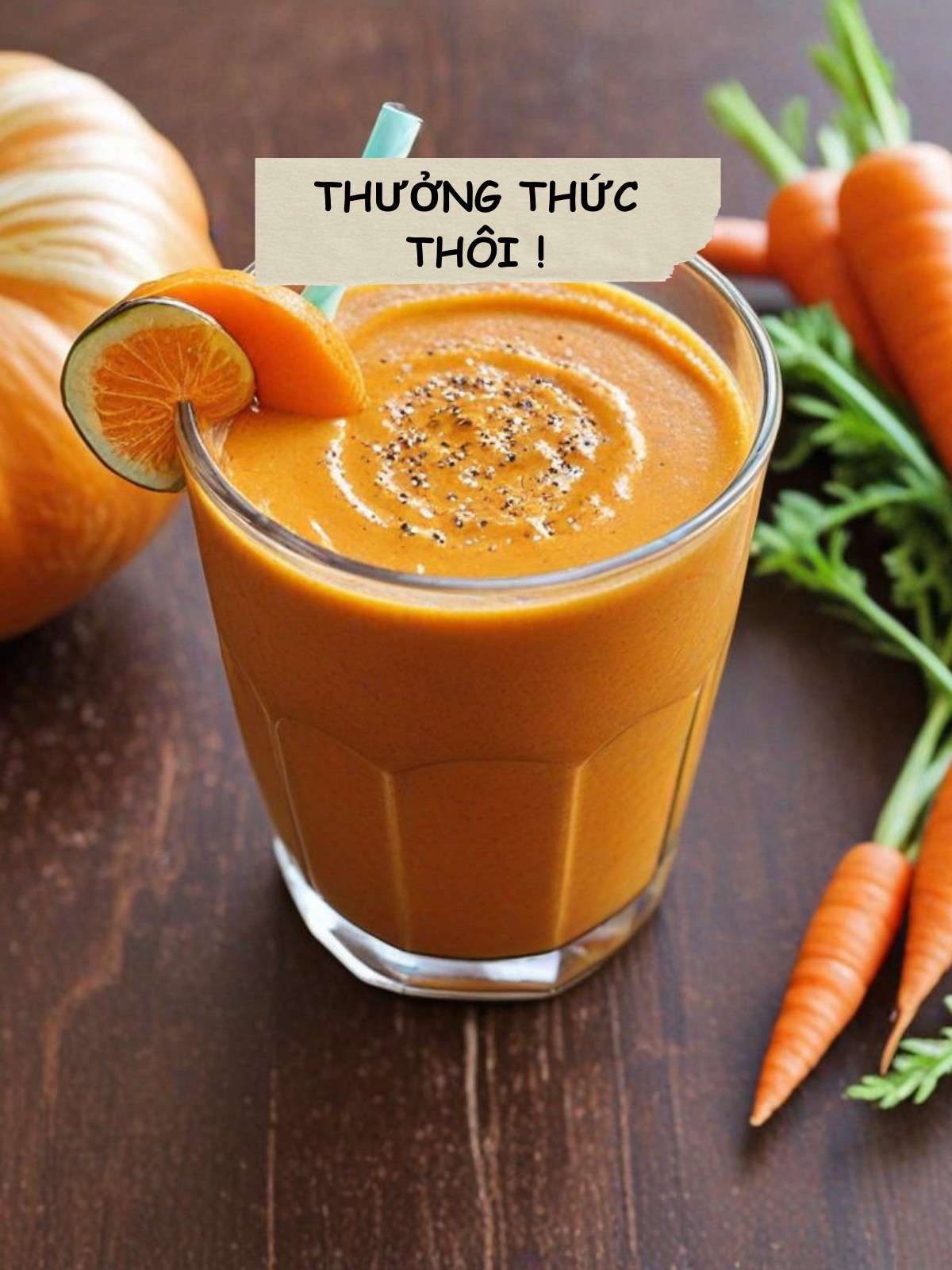 Sinh Tố Cà Rốt Bí Đỏ Tươi Mát Mùa Hè