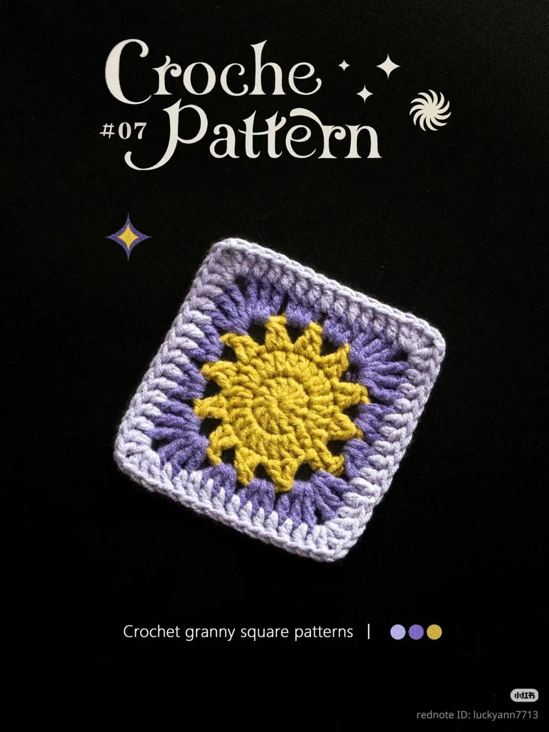 Sunny Granny Square Crochet Pattern with Sunglasses