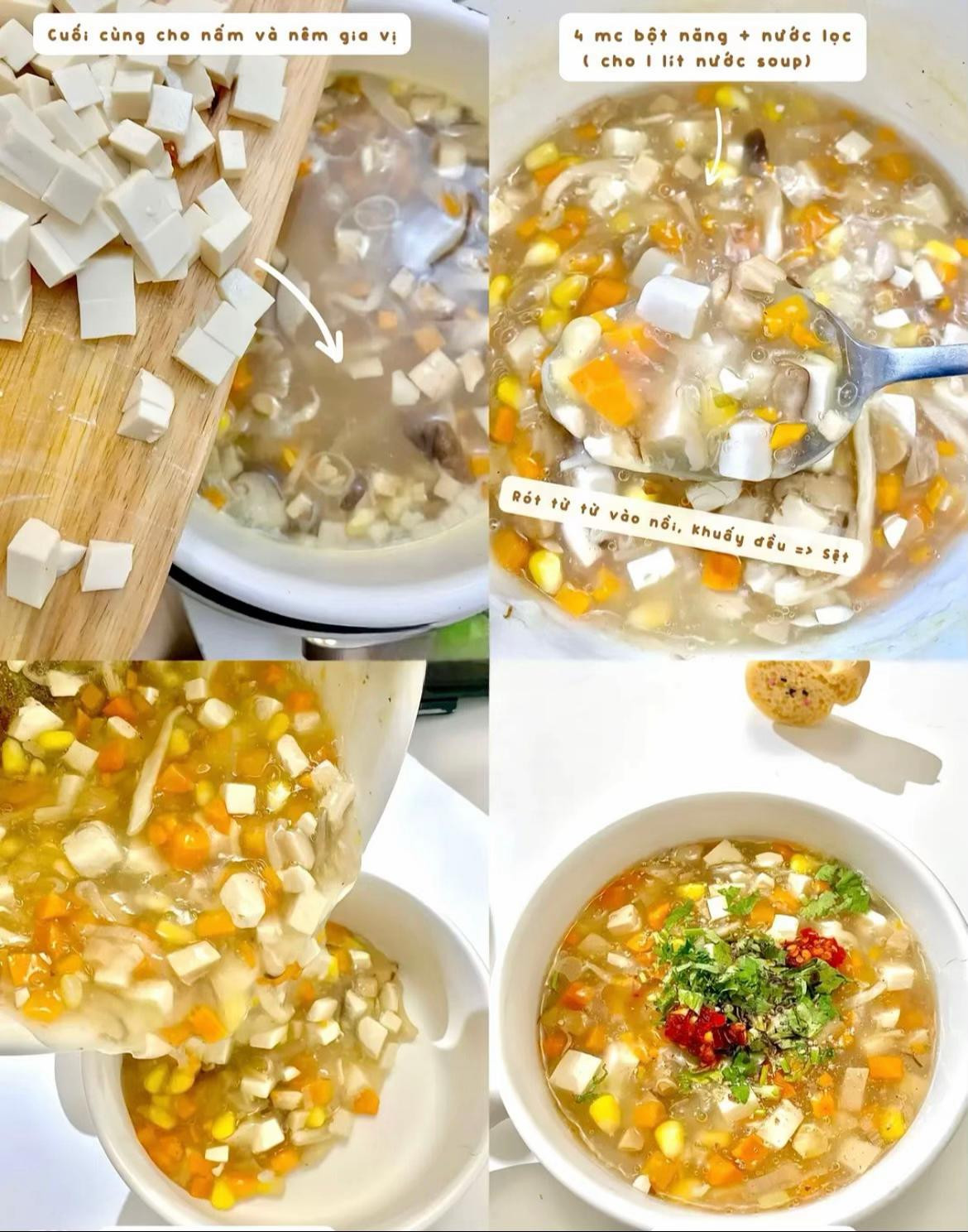 Súp Nấm Đậu Thanh Mát Mùa Vu Lan