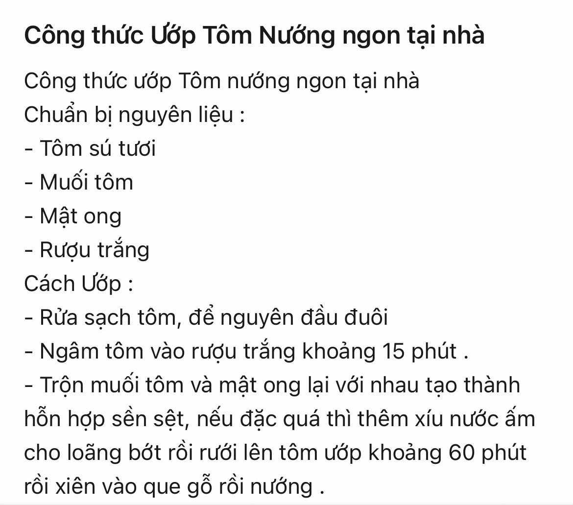 Tôm Nướng Mật Ong Ngọt Ngào Hương Rượu