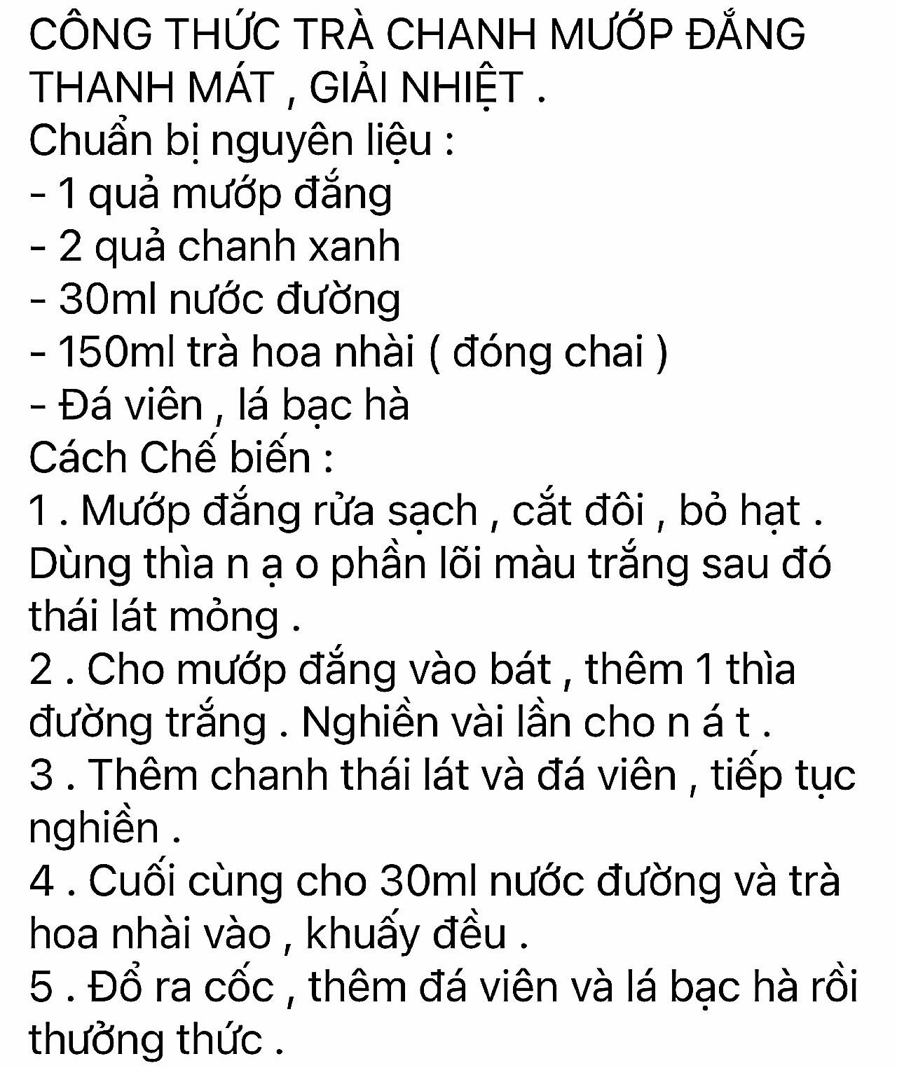 Trà Chanh Mướp Đắng Giải Khát Sảng Khoái