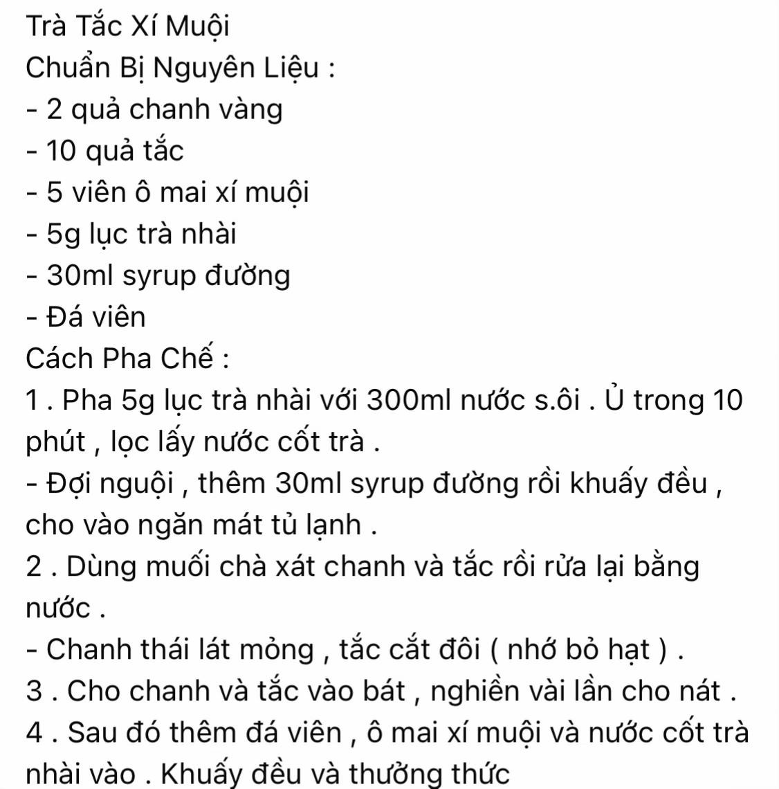 Trà Tắc Xí Muội Mát Lạnh Ngon Hơn Cả Quán