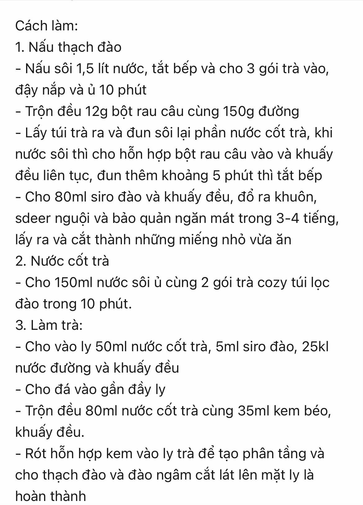 Trà Thạch Đào Mát Lạnh, Thơm Ngon Như Highland