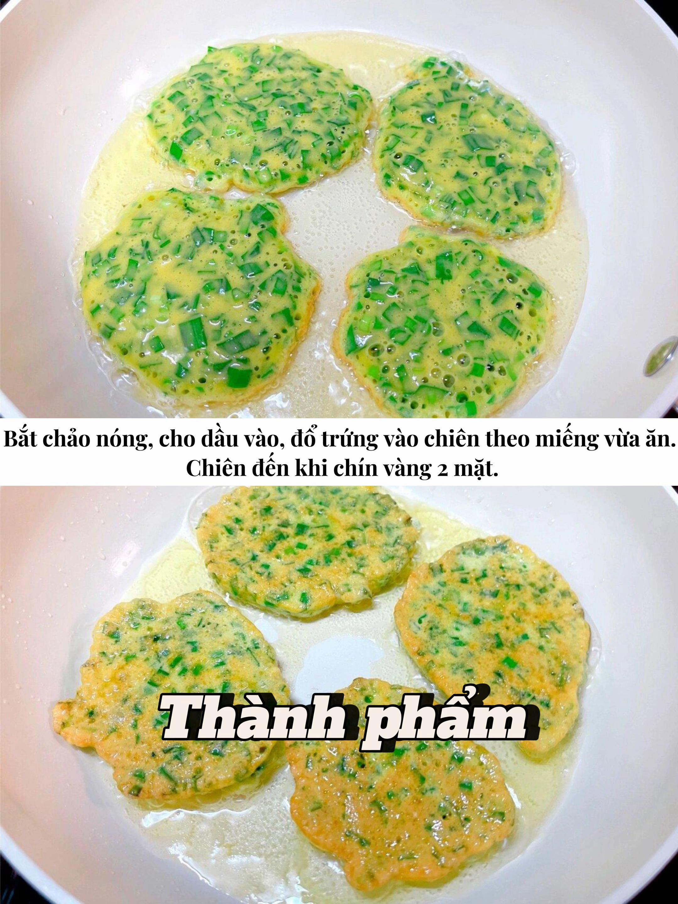 Trứng Chiên Hẹ Mềm Ngọt Cho Bé Yêu