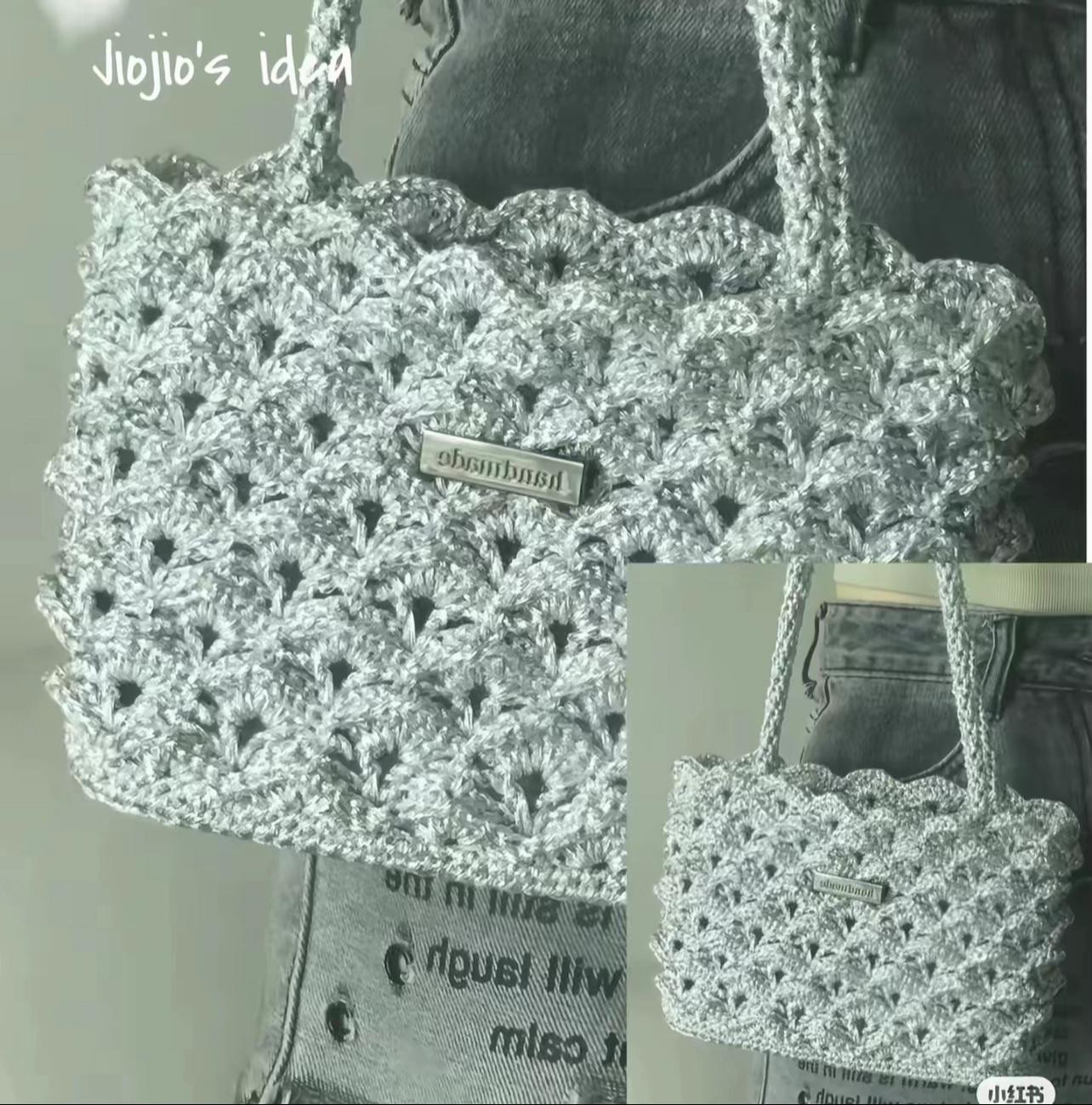 Túi xách móc len thủ công với hoa văn nổi bật và độc đáo