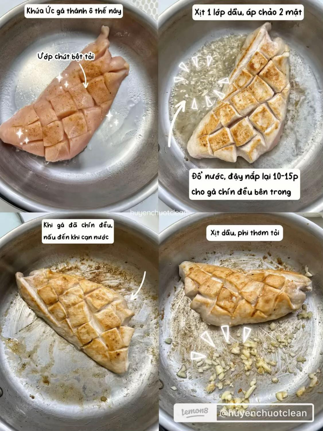 Ức Gà Sốt Tiêu Tỏi Thơm Ngon 290 Calo