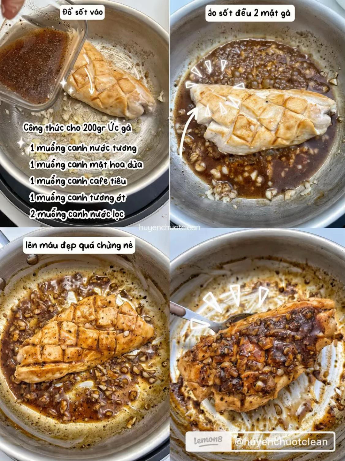 Ức Gà Sốt Tiêu Tỏi Thơm Ngon 290 Calo