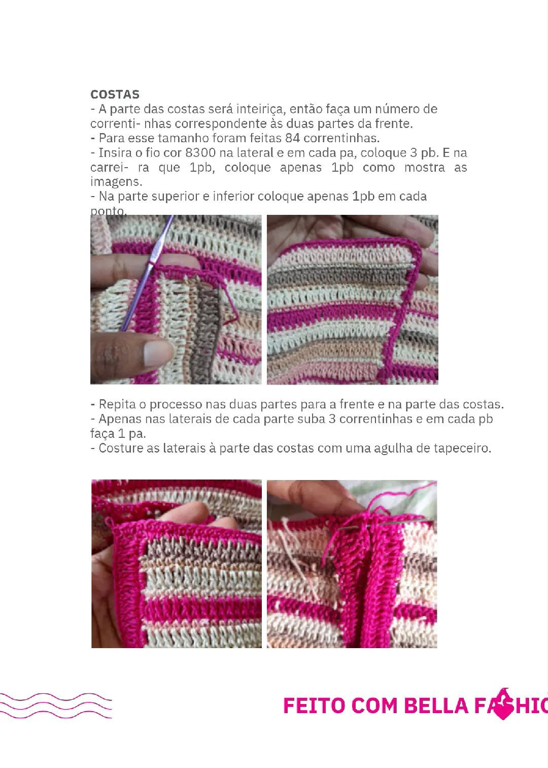 Vestido de Crochê Colorido para o Verão