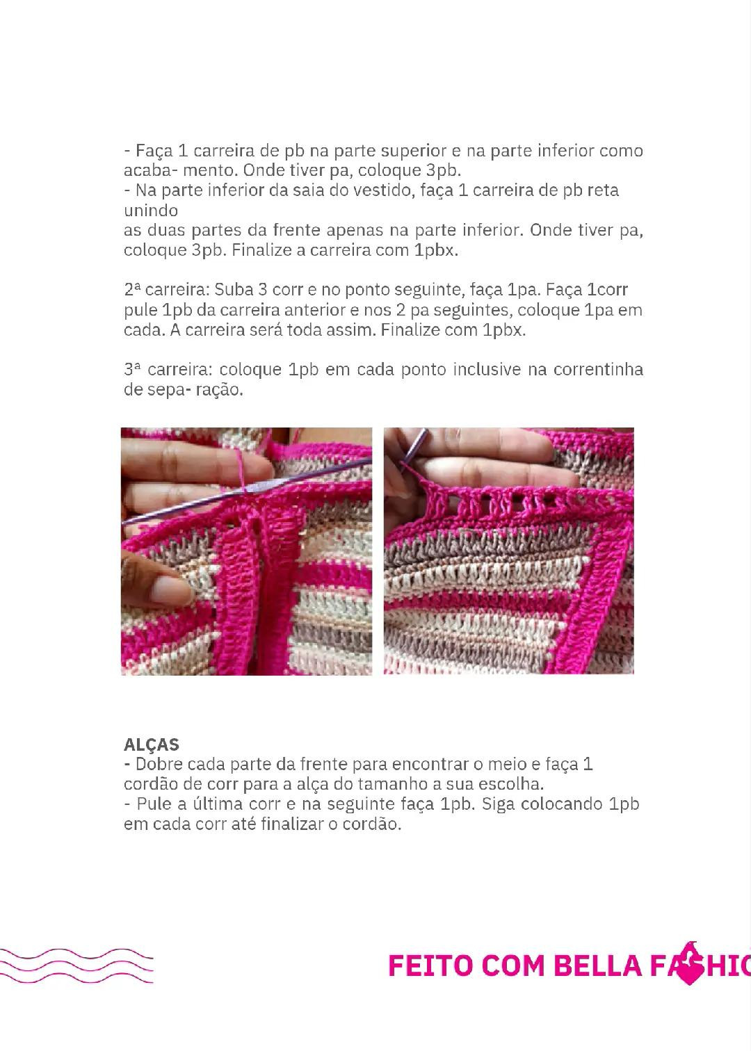 Vestido de Crochê Colorido para o Verão