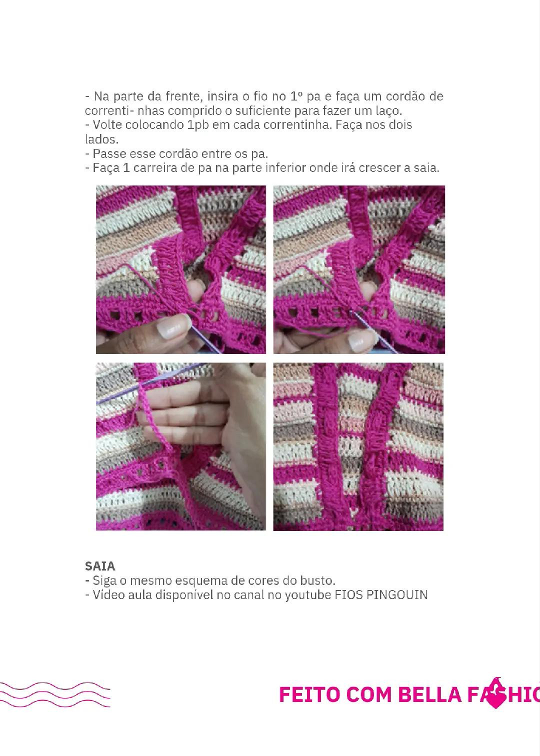 Vestido de Crochê Colorido para o Verão