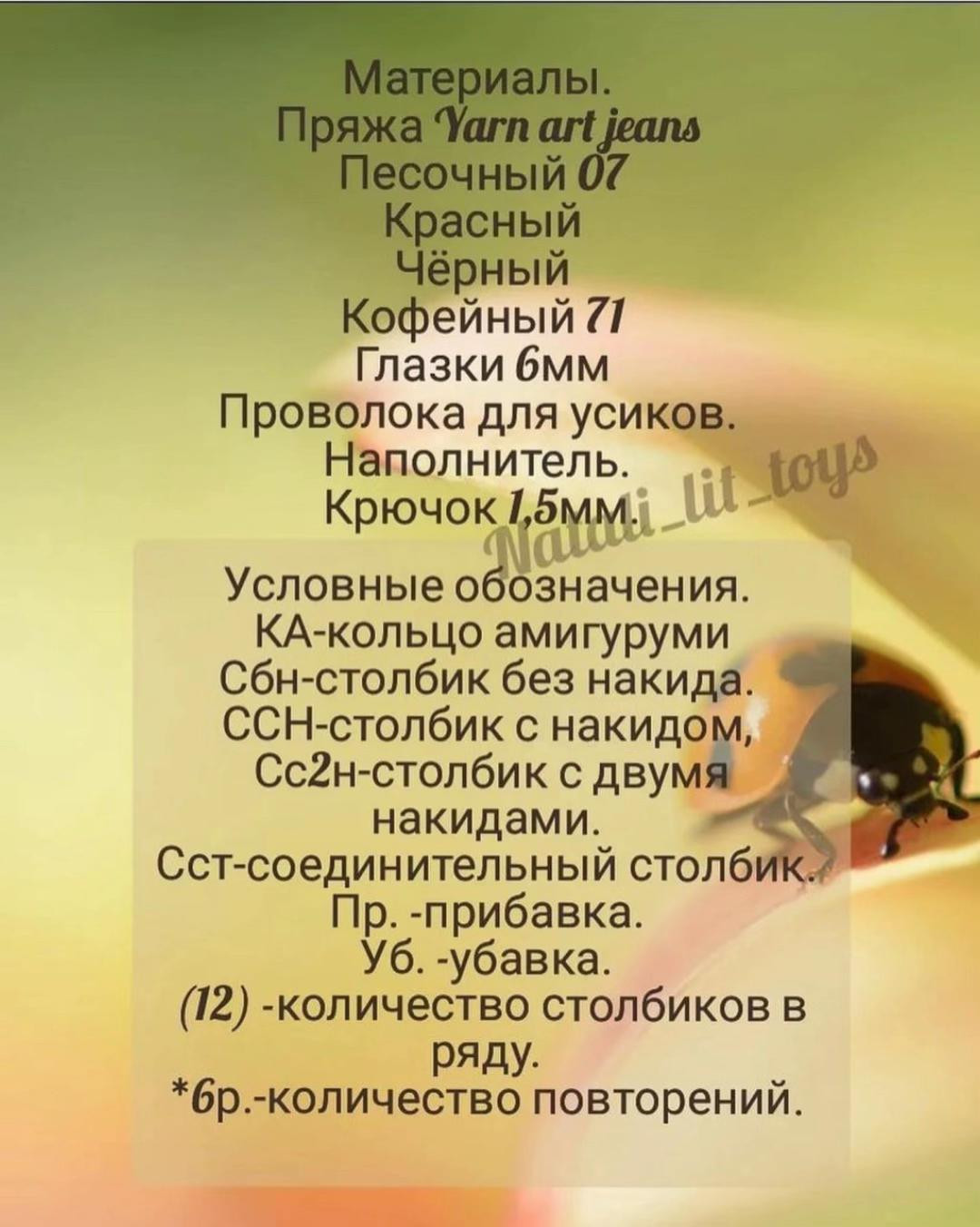 Вязаная игрушка Божья коровка с цветком: схема и описание
