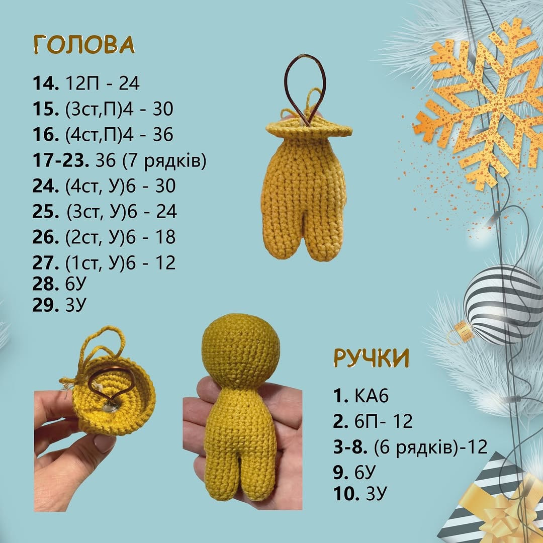 В'язаний імбирний чоловічок: майстер-клас для початківців