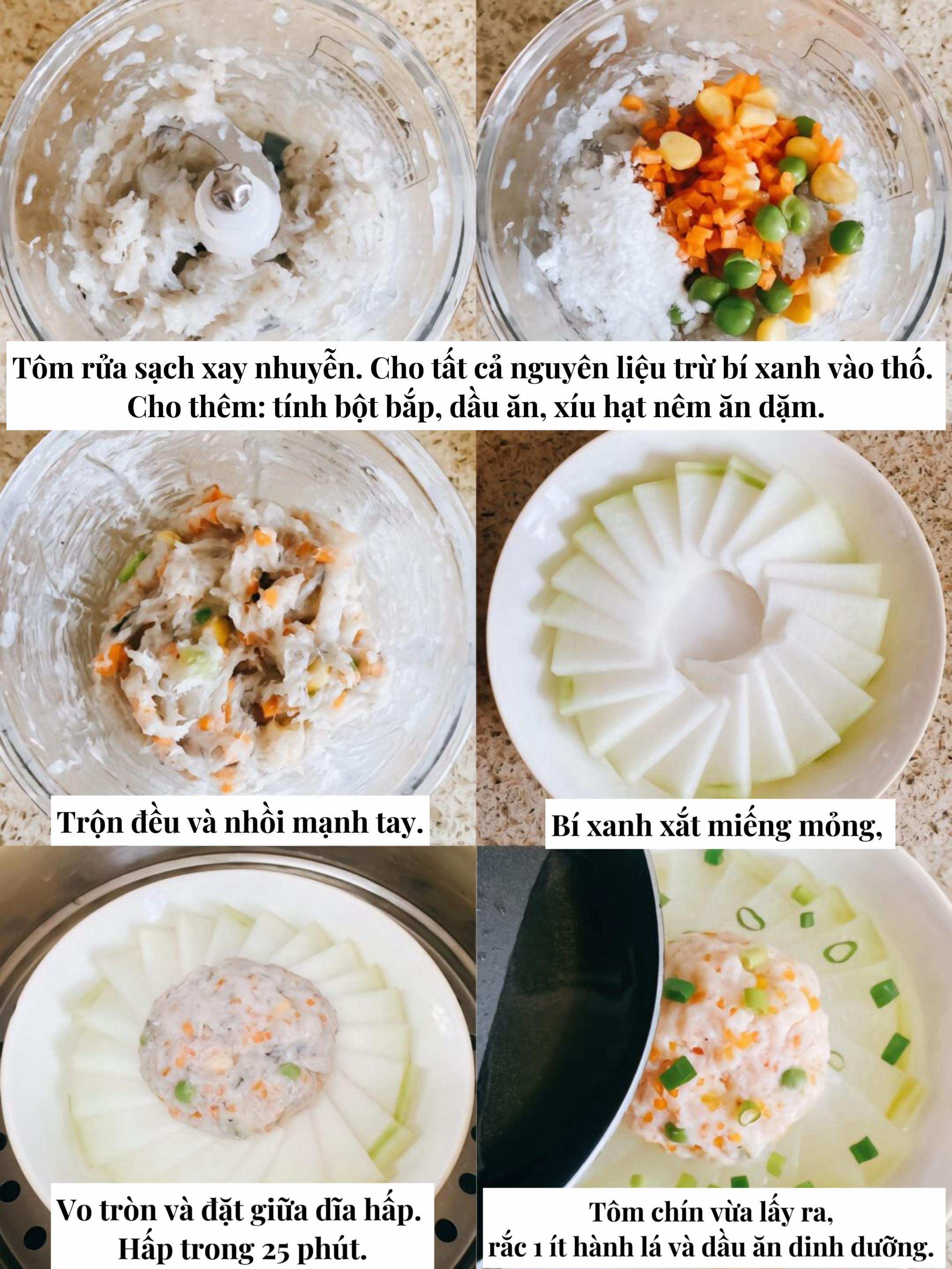 Xíu Mại Tôm Rau Củ Ngọt Mềm Dinh Dưỡng Cho Bé