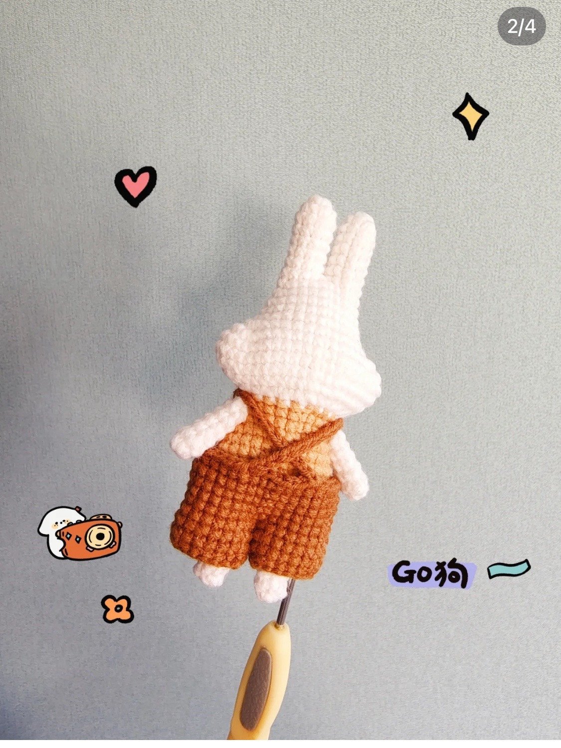 Adorable Crochet Bunny in Overalls Amigurumi Pattern