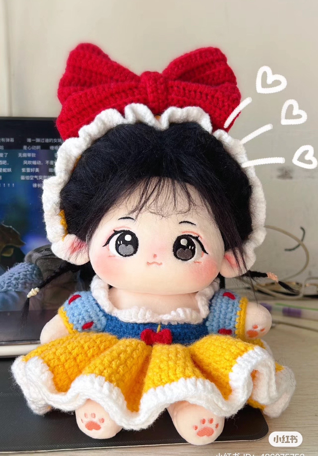 Adorable Crochet Doll Pattern with Colorful Outfit and Bow