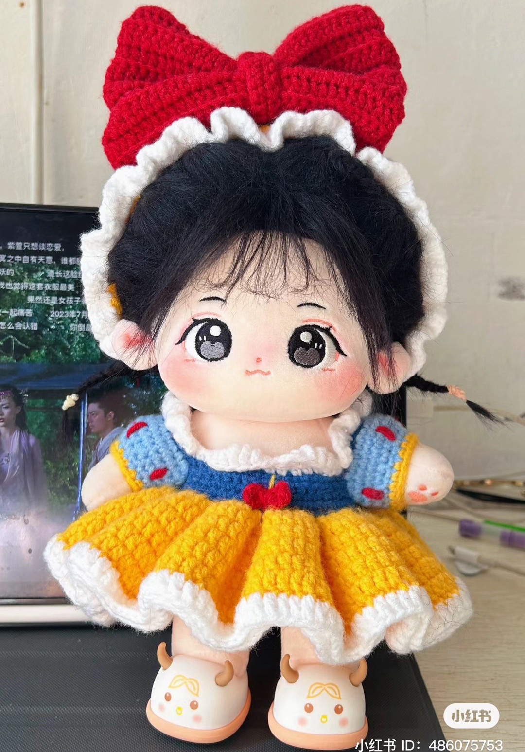 Adorable Crochet Doll Pattern with Colorful Outfit and Bow