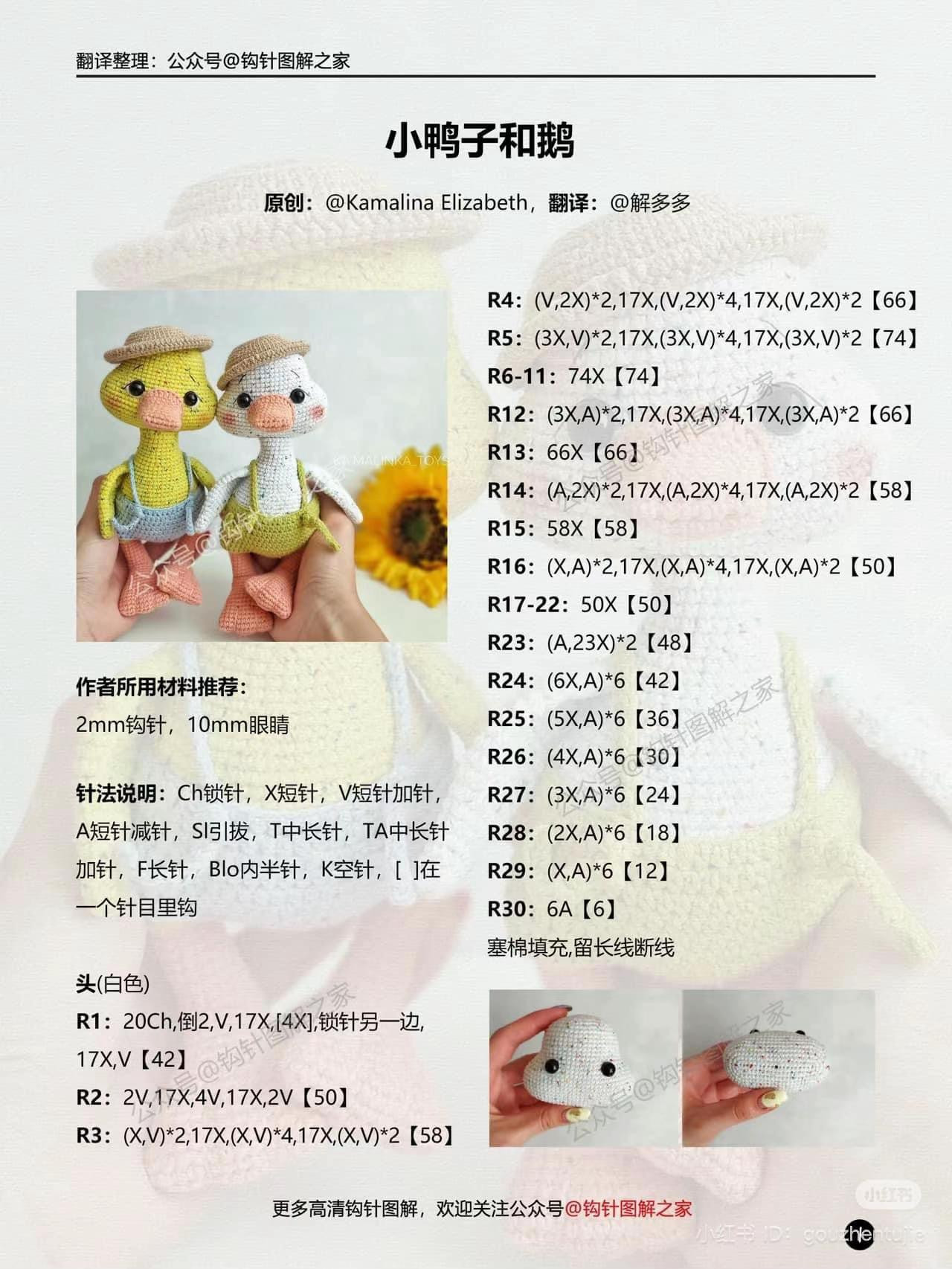 Adorable Crochet Ducks with Hats and Overalls Pattern