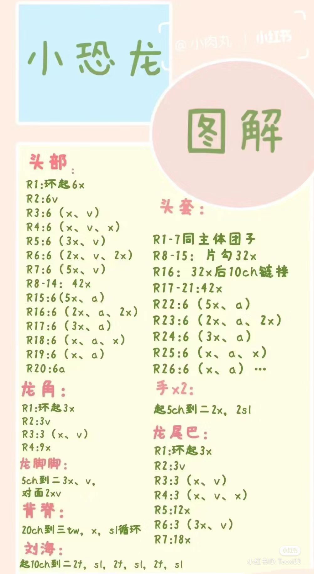 Adorable Dinosaur Amigurumi with Detachable Carrot Accessory Crochet Pattern