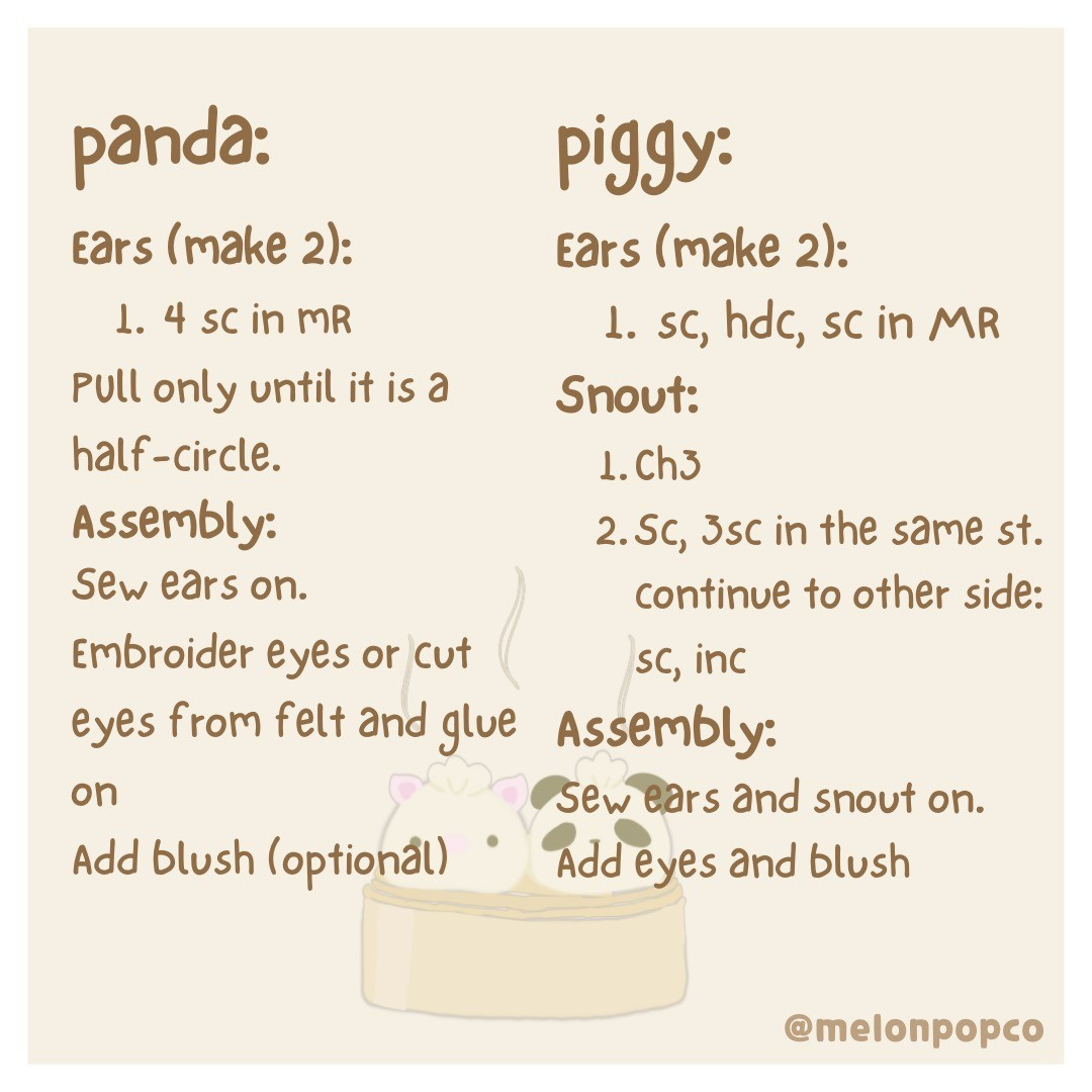 Adorable Panda and Piggy Crochet Bao Delights