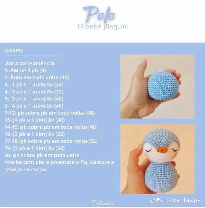 Adorable pingüino de crochet con gorro y bufanda