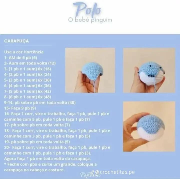 Adorable pingüino de crochet con gorro y bufanda