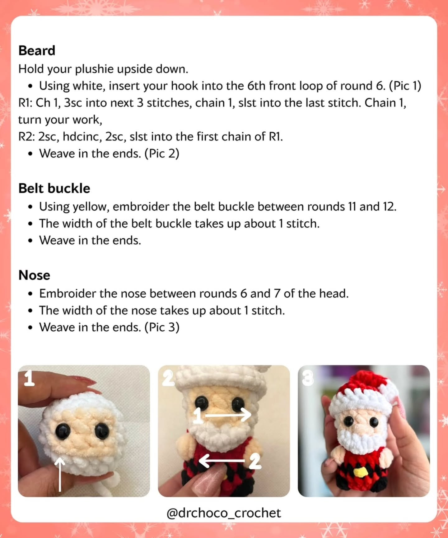 Adorable Santa Crochet Keychain Pattern for Christmas
