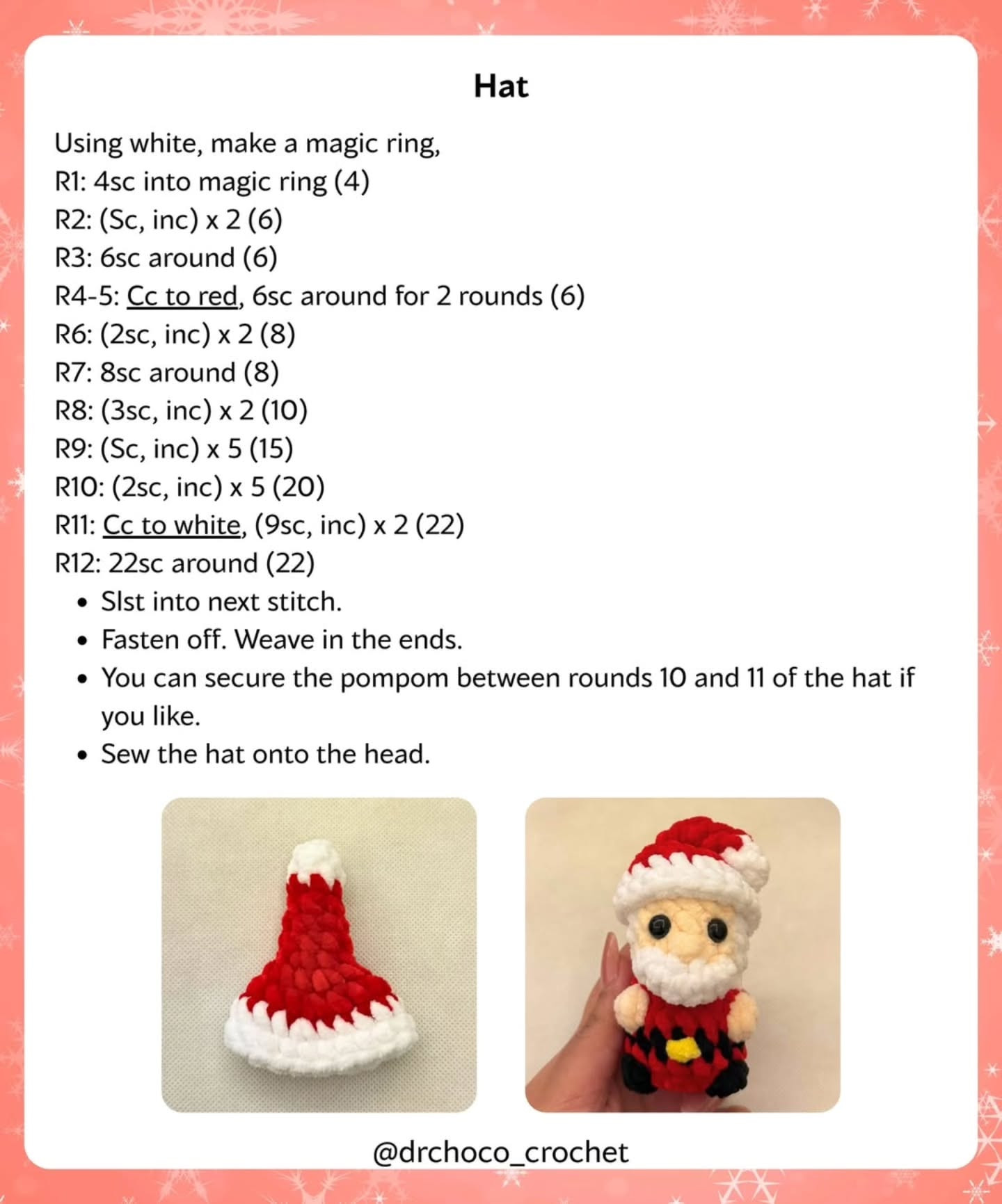Adorable Santa Crochet Keychain Pattern for Christmas