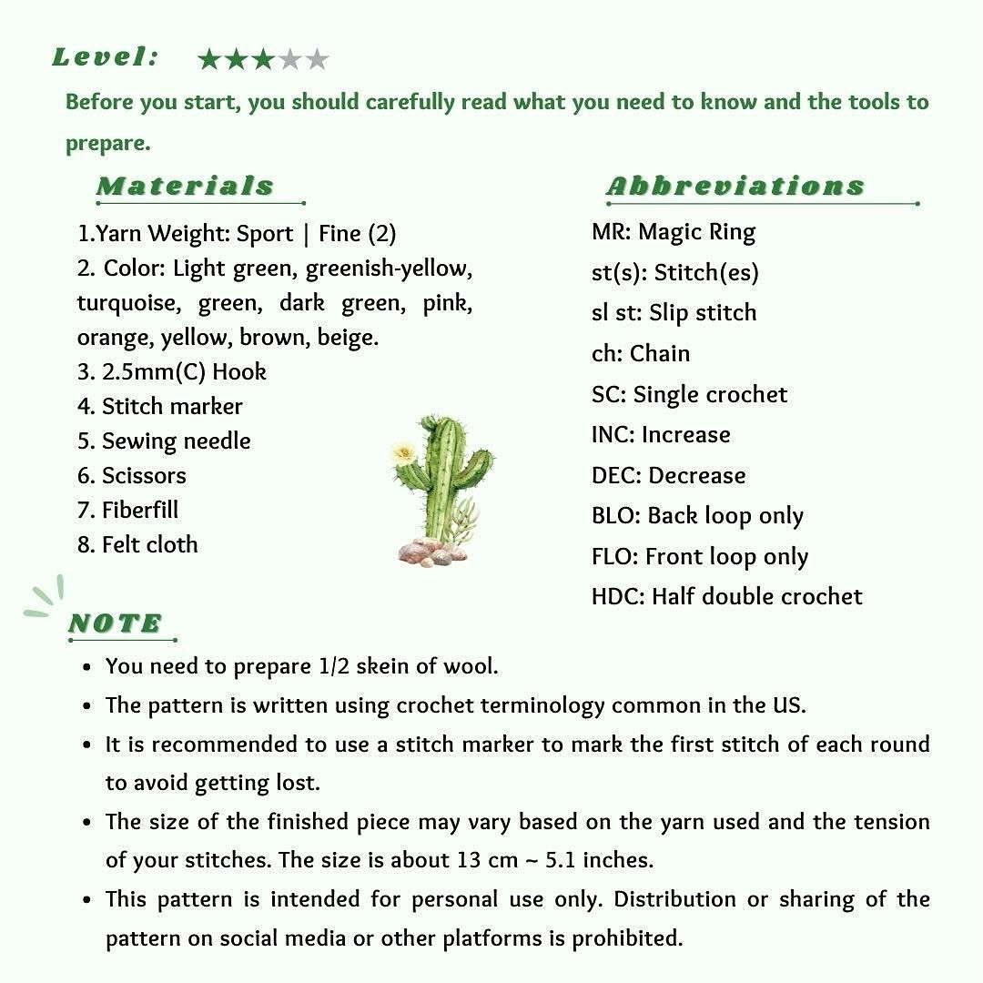 Amigurumi Crochet Pattern: Cute Cactus Garden Free Tutorial
