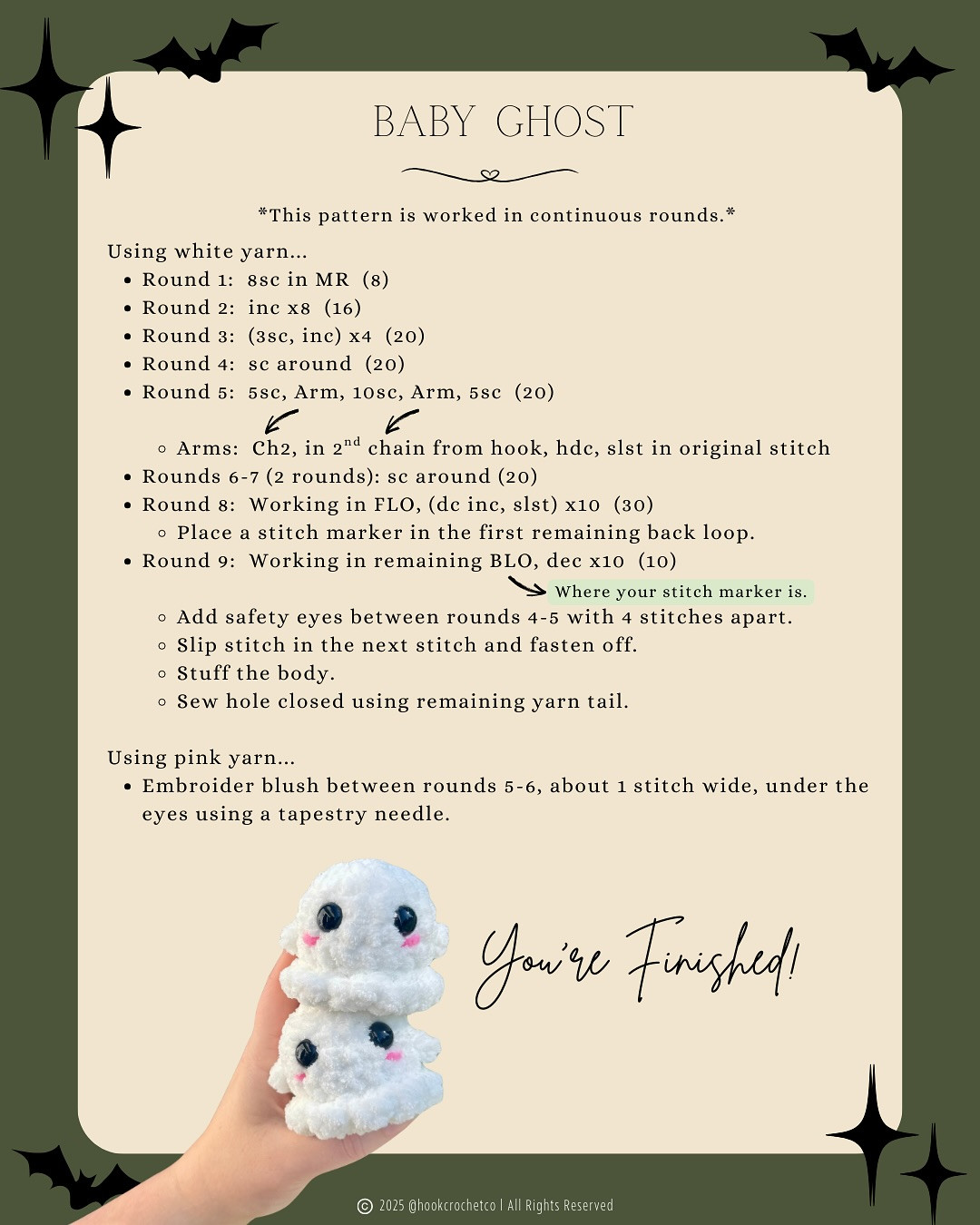 Baby Ghost Free Pattern 👻