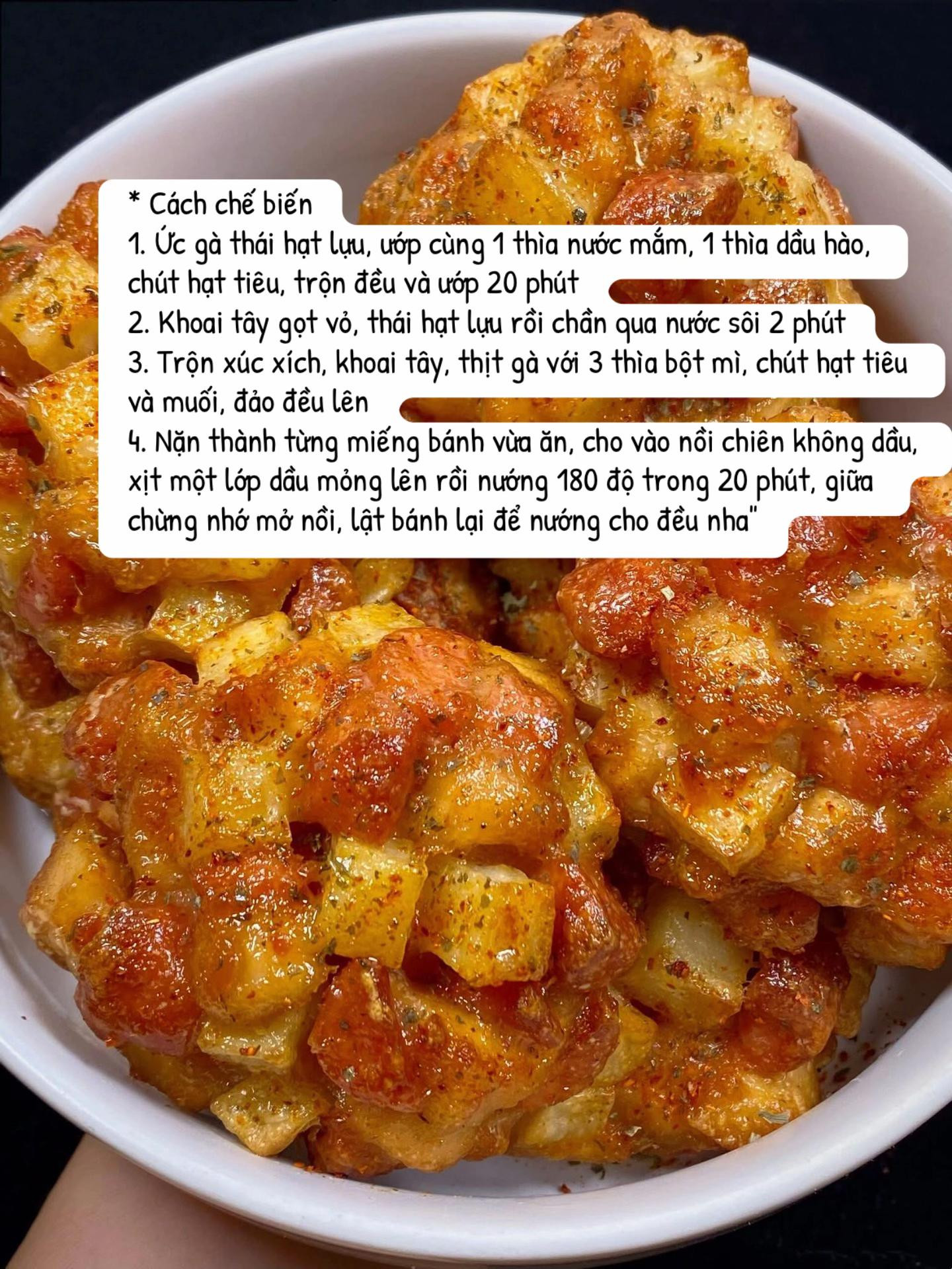 Bánh Khoai Tây Ức Gà Giòn Cay Thơm Ngon