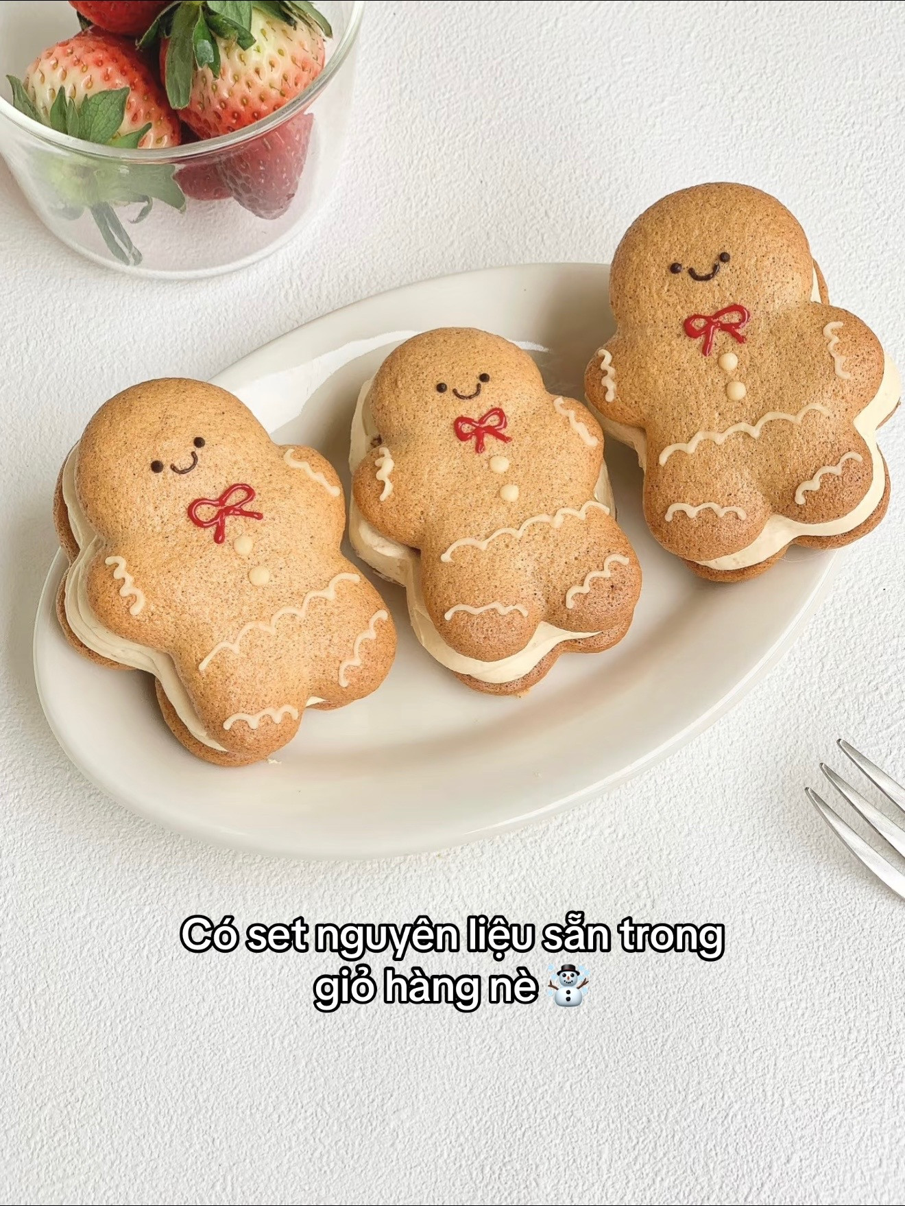 Bánh Người Tuyết Nhân Táo Ngọt Ngào Giáng Sinh