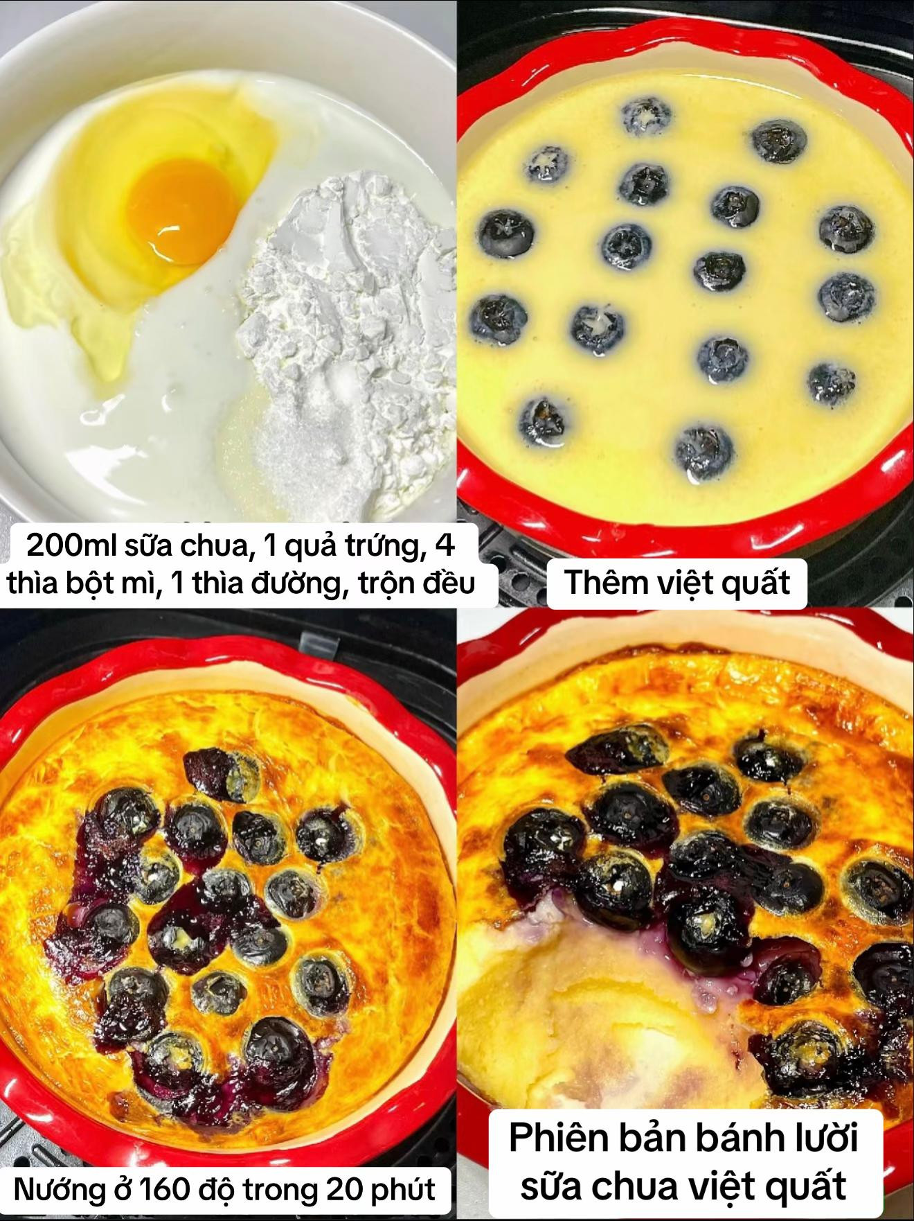 Bánh Sữa Chua Việt Quất Thơm Ngon, Ăn Vặt Lành Mạnh