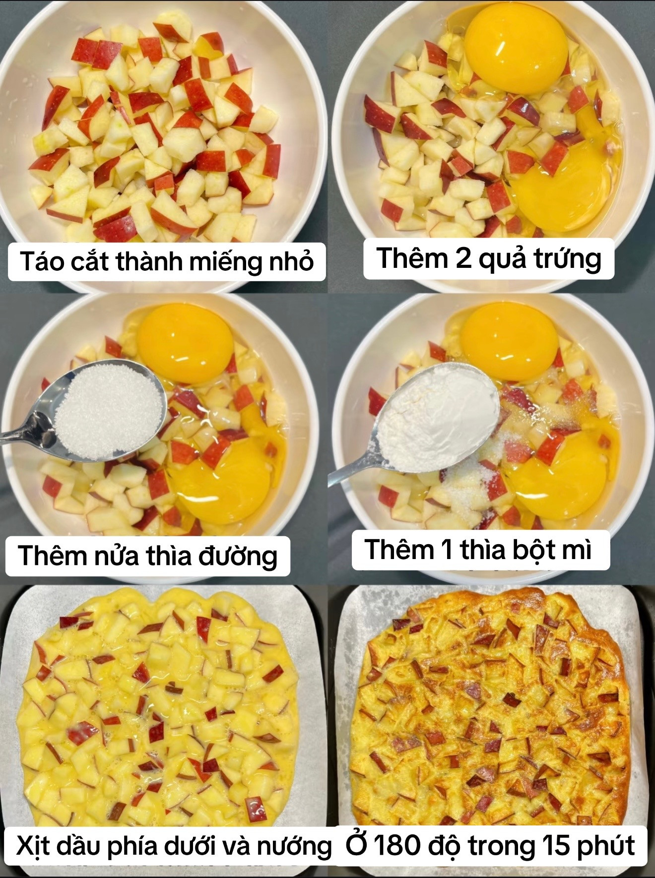 Bánh Táo Trứng Nướng - Ăn Vặt Healthy Ngon Tuyệt
