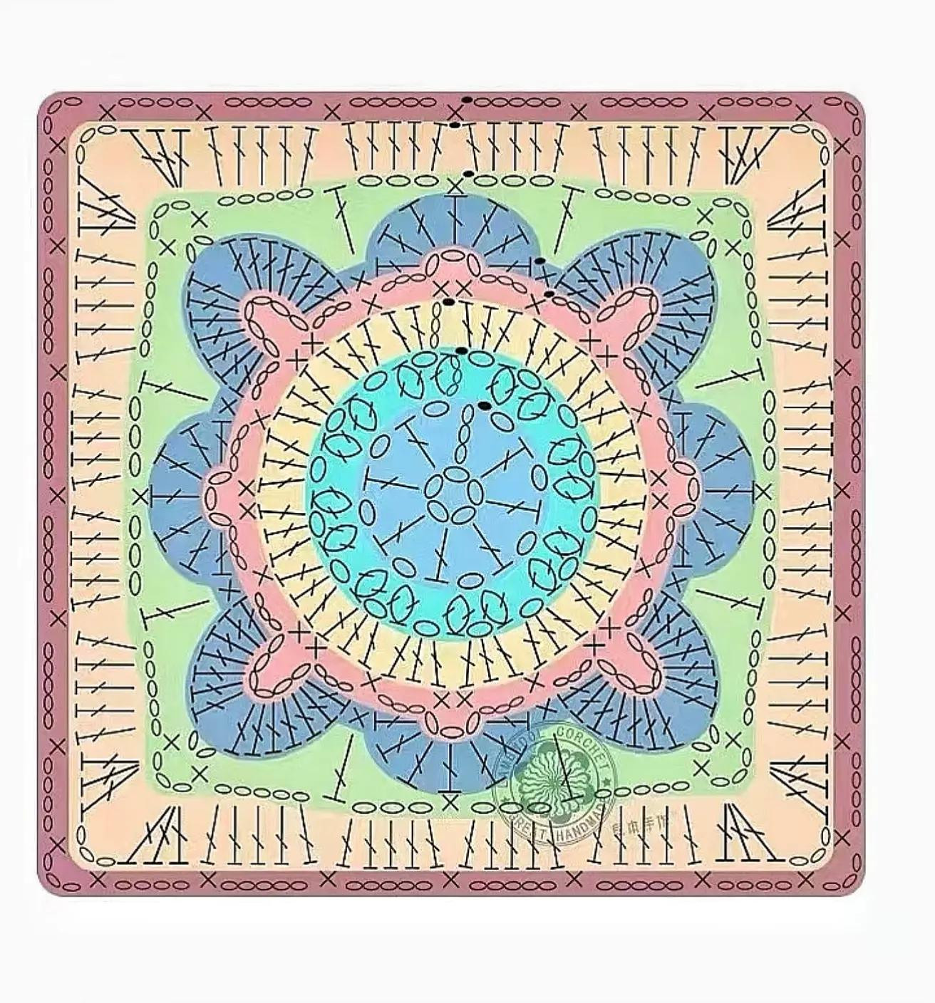 Beautiful Blue and White Granny Square Crochet Pattern