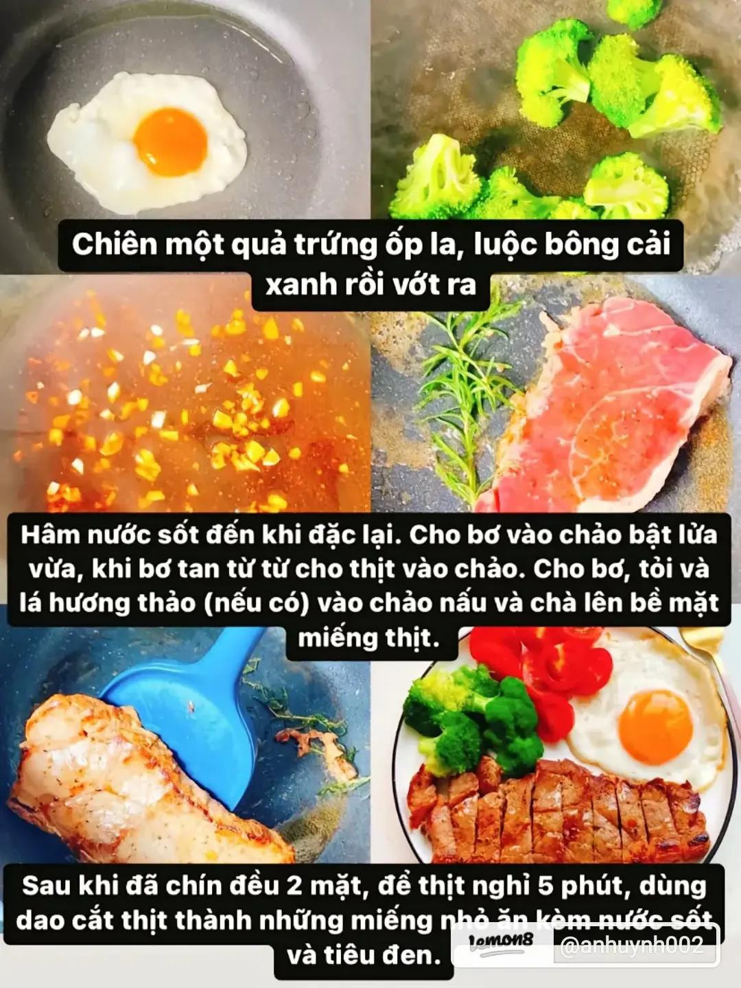 Bò Bít Tết Mềm Mại Đậm Vị Kèm Trứng Chiên