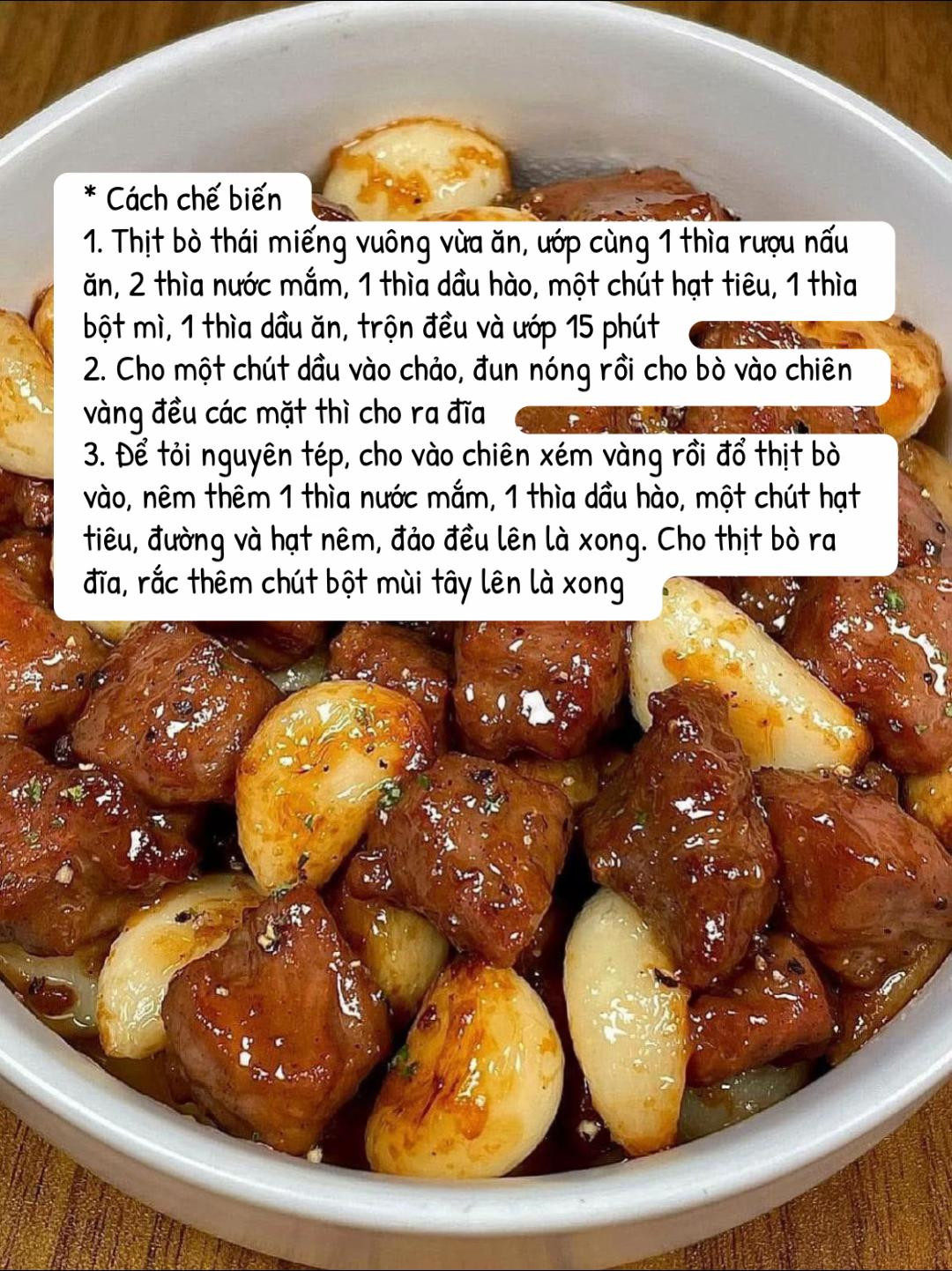 Bò Lúc Lắc Tỏi Thơm Ngon Đậm Đà