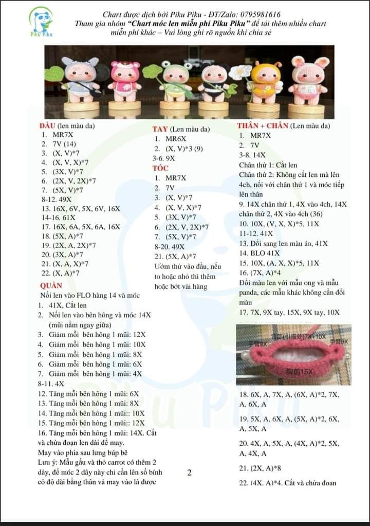 Bộ sưu tập búp bê móc len phong cách thú đáng yêu