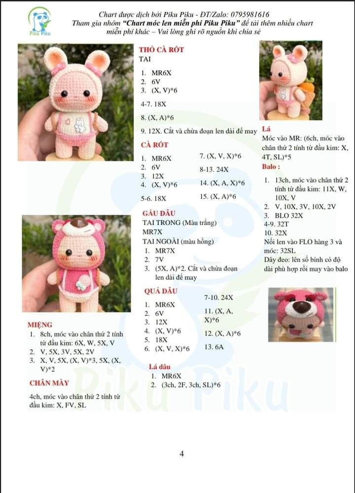 Bộ sưu tập búp bê móc len phong cách thú đáng yêu