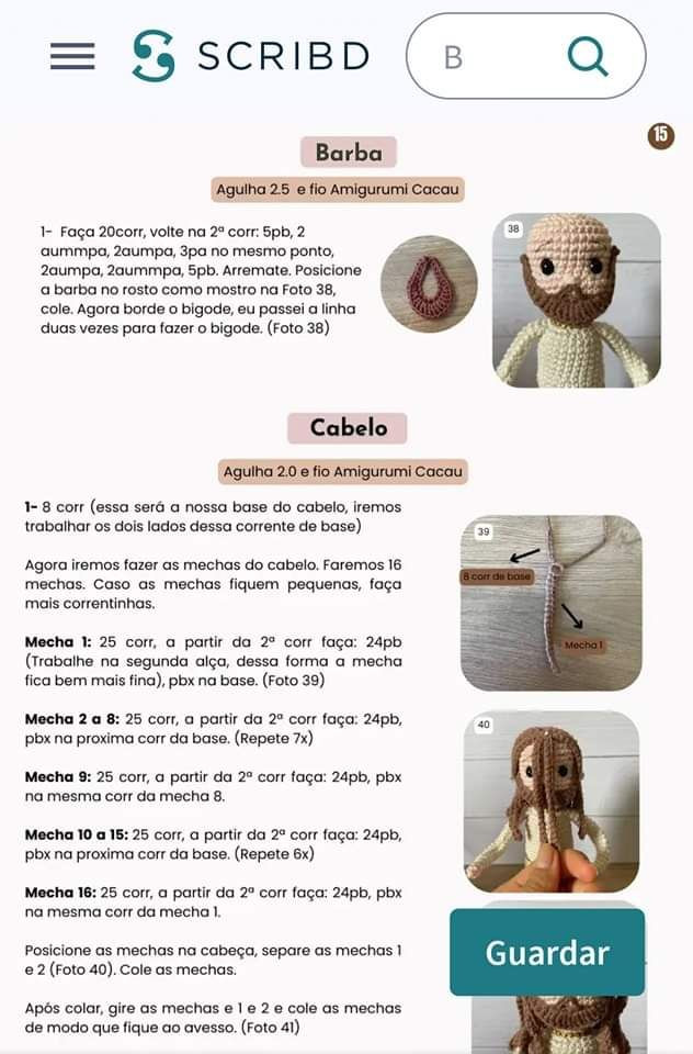 Boneco de Crochê de Jesus com Detalhes Coloridos