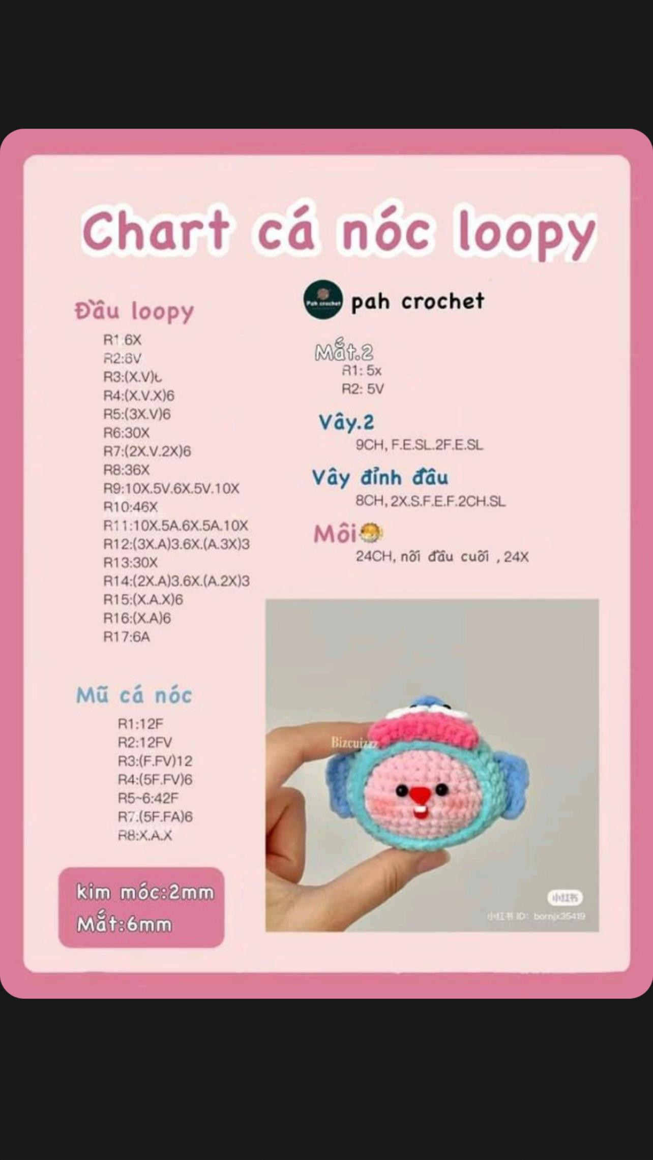 Búp bê móc len dễ thương hình chim xanh hồng