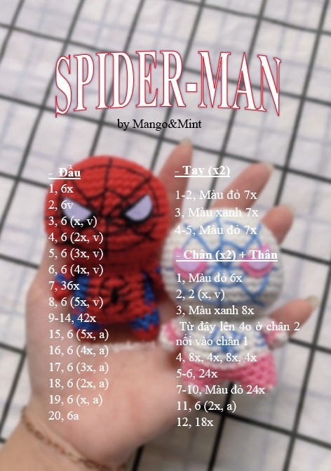 Búp bê móc len người nhện đáng yêu cho fan hâm mộ