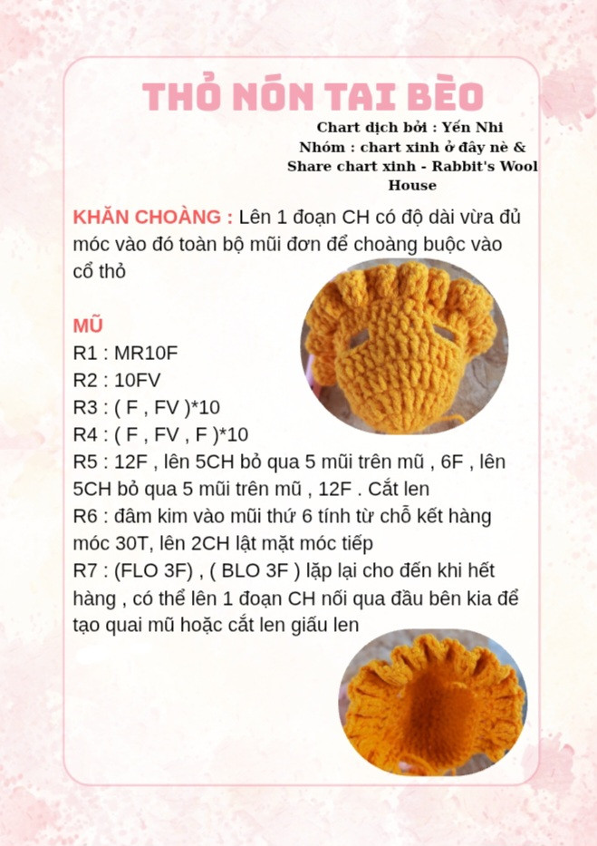 Búp bê thỏ len dễ thương với khăn quàng cổ xinh xắn