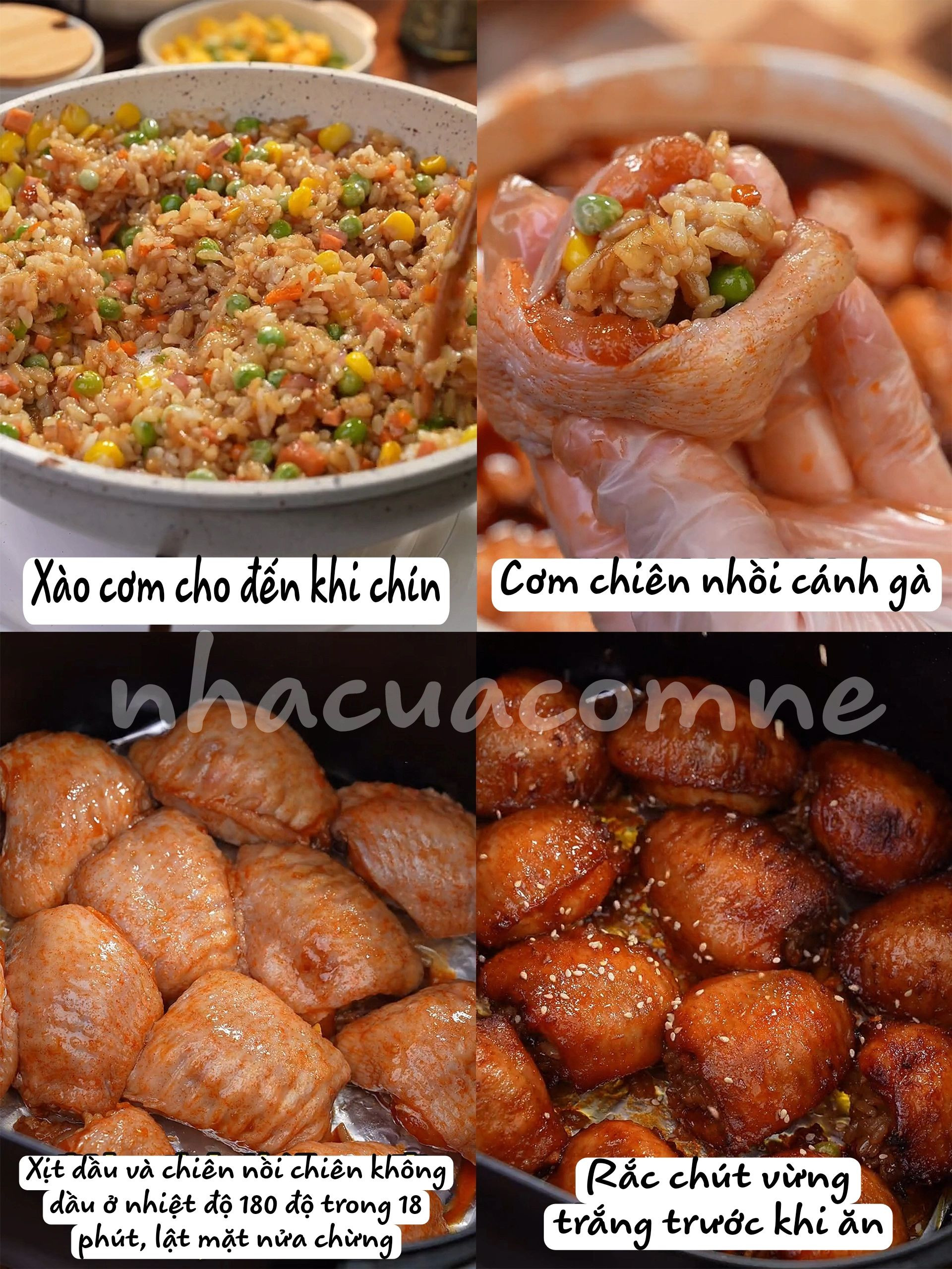 Cánh gà nhồi cơm chiên