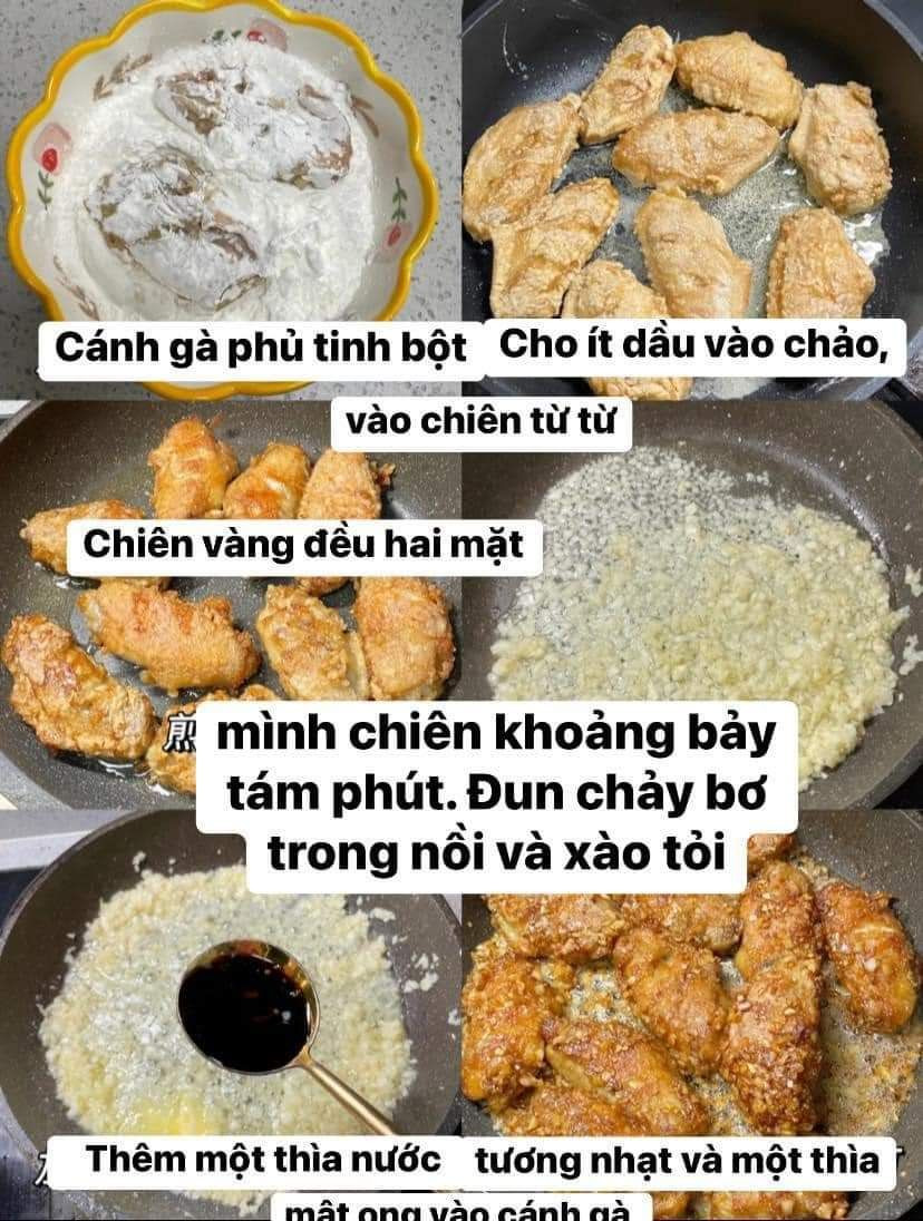 Cánh Gà Tỏi Chiên Giòn Ngọt Mật Ong