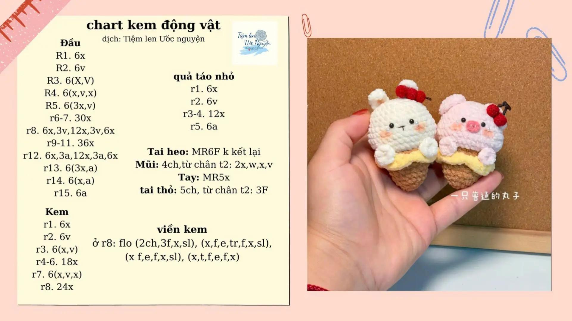 Cặp thú nhồi bông hình kem đáng yêu với quả cherry trên đầu